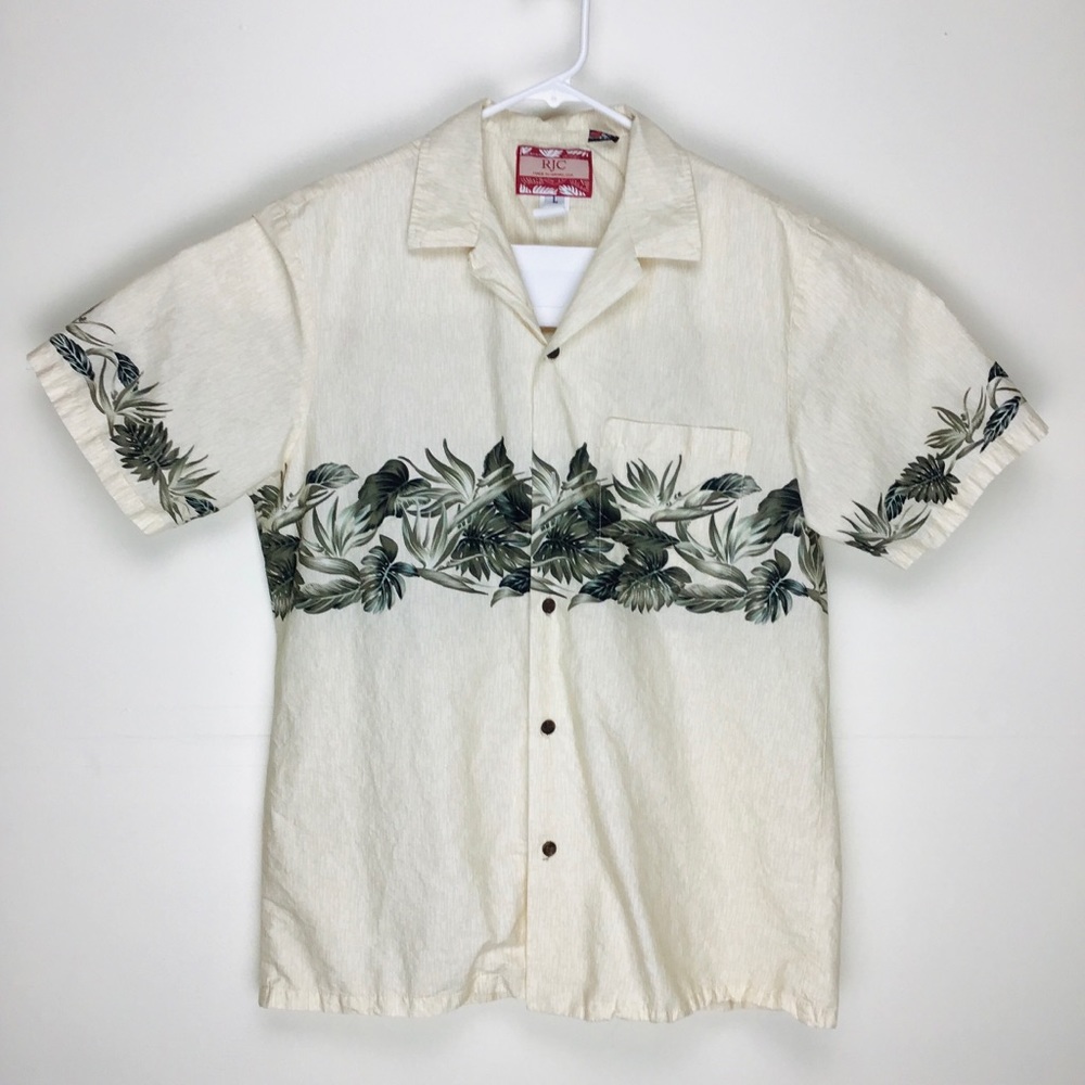 RJC Hawaiian mens short sleeve button up shirt large